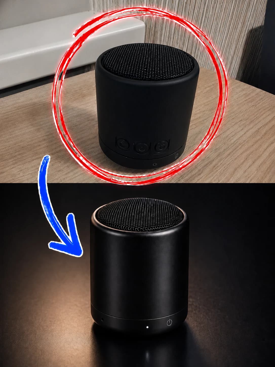 An example of improving a product photo - before and after